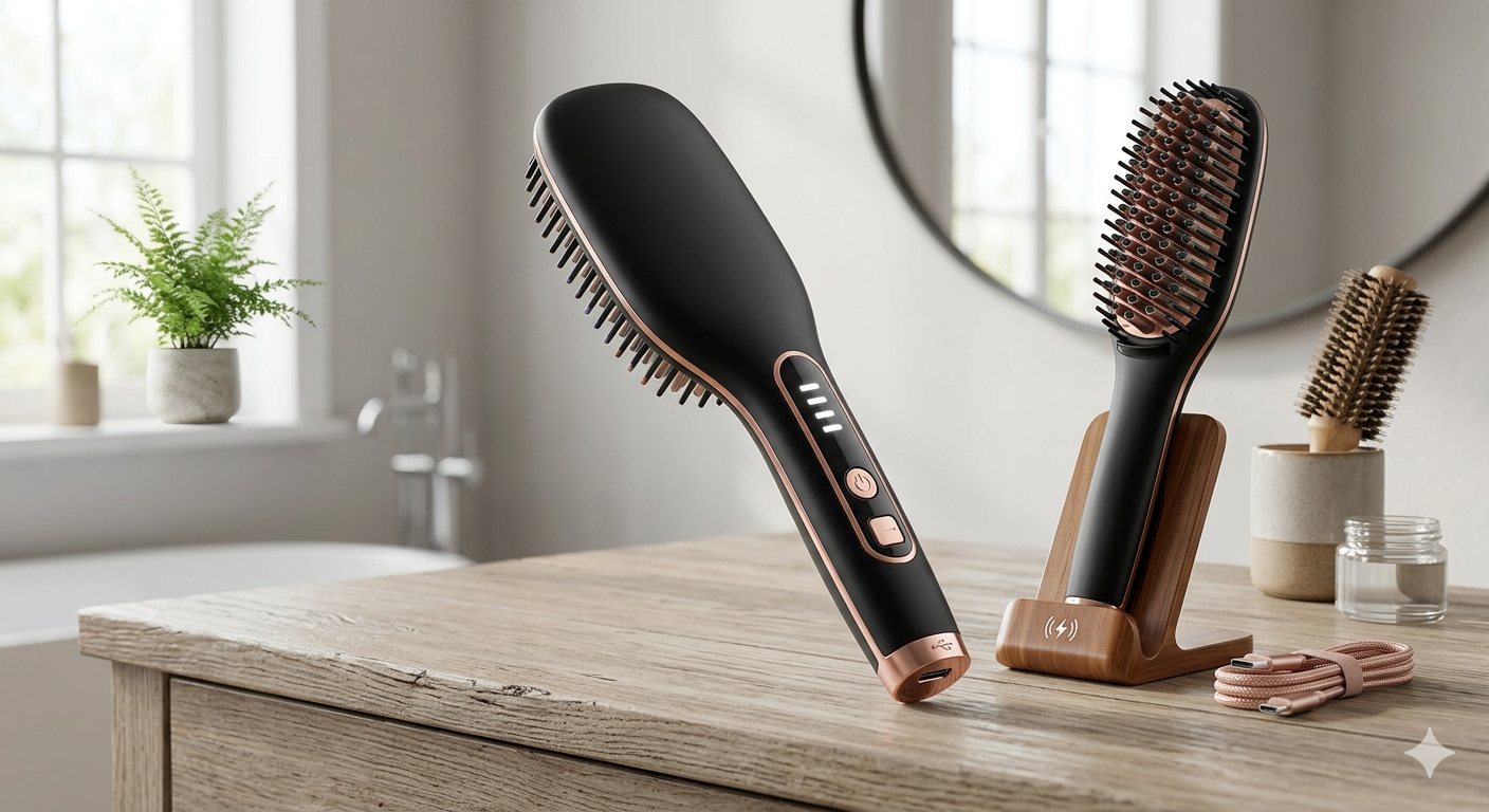2026 Upgraded Cordless Hair Straightener Brush