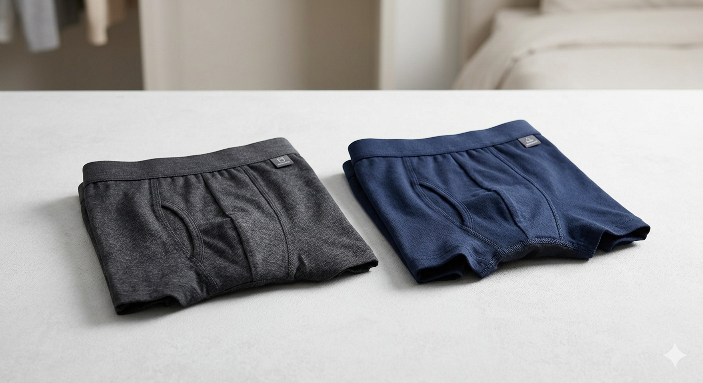 Carer Pack of 2 Men's Washable Incontinence Boxer Briefs - 80ml, Soft Lightweight Underwear Modern Stylish Cut Quick Absorption for Lightweight Urinary Leakage
