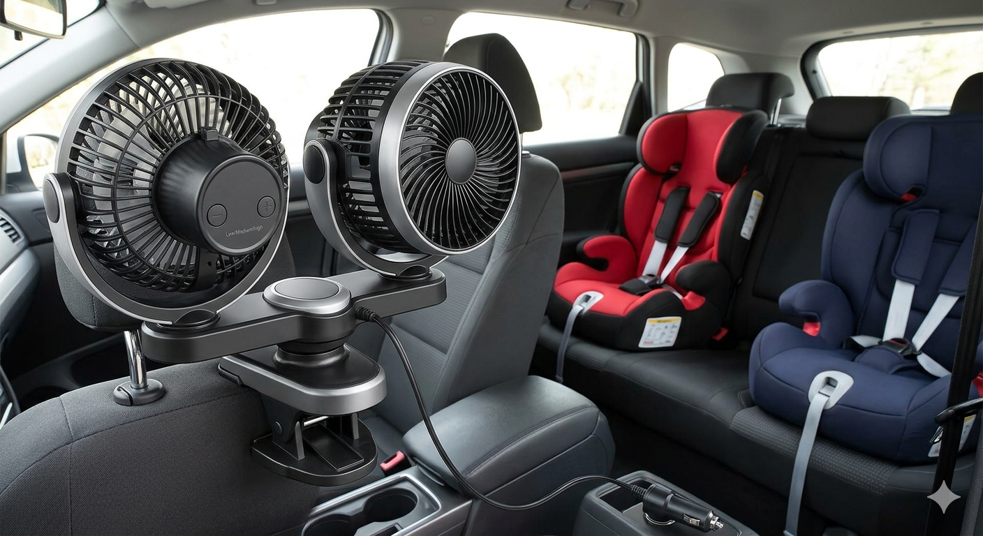 Car Seat Ac Fan for Drive & Backseat for Kids