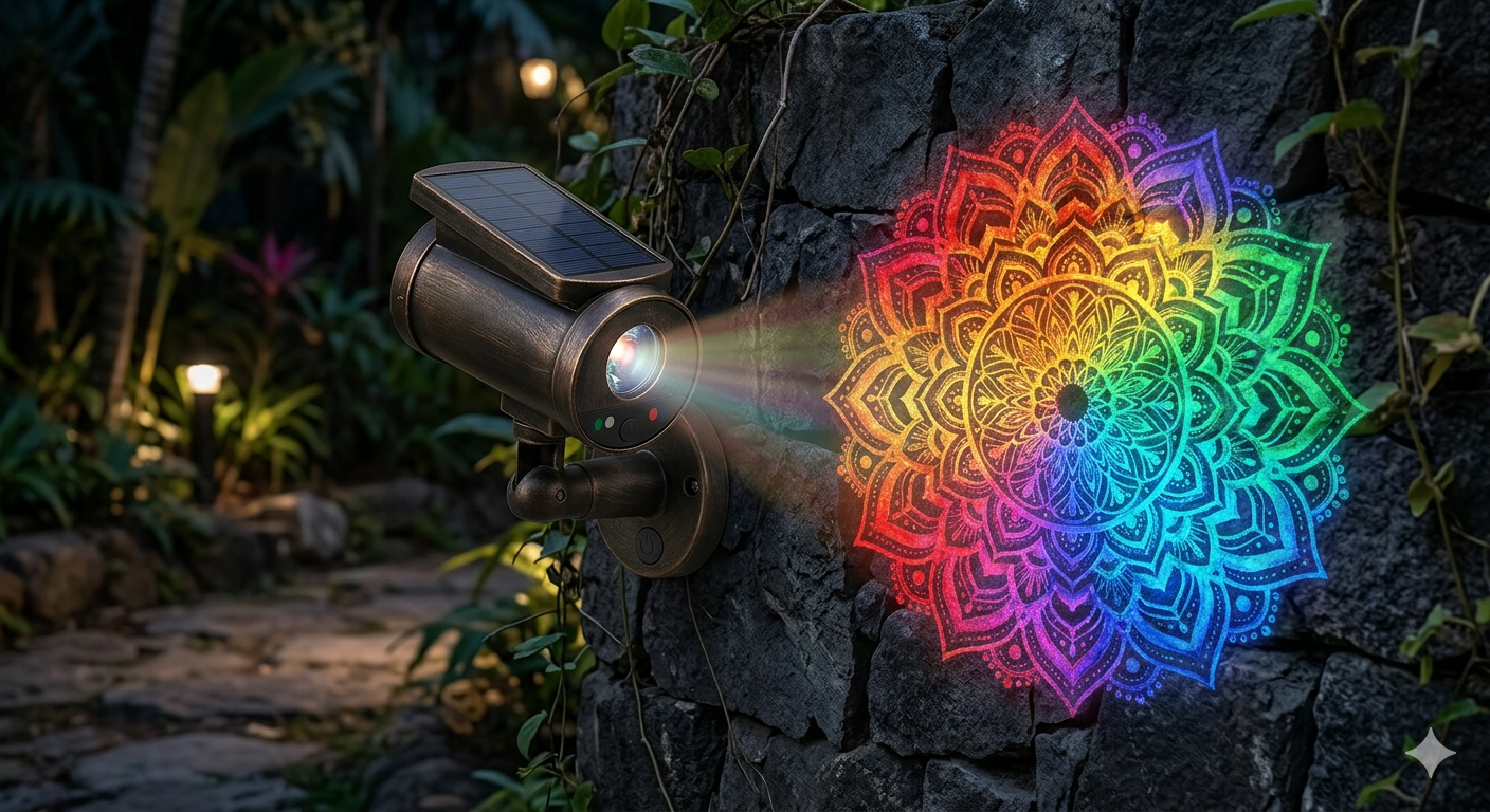 Solar Mandala Lights Outdoor Wall Projector 7 Colors