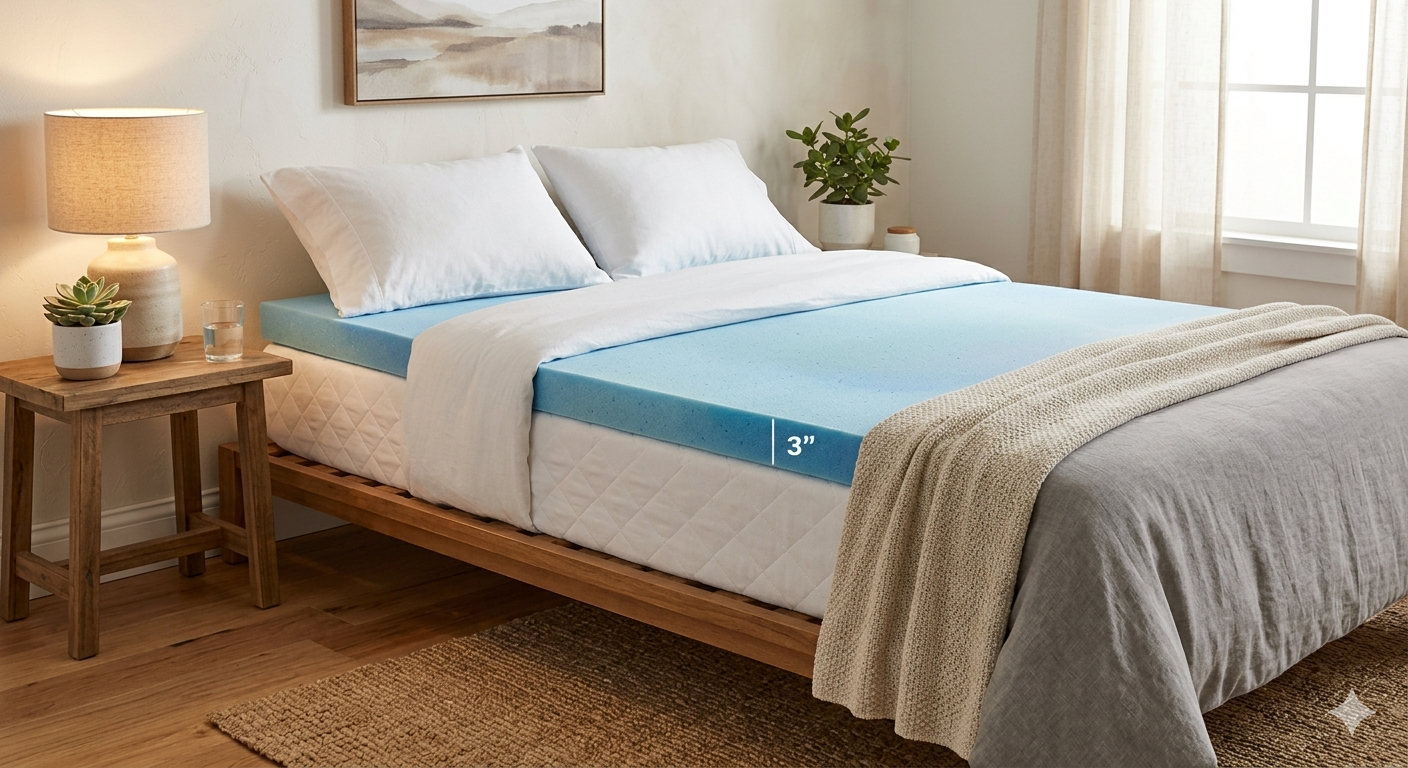 3 Inch Gel Memory Foam Mattress Topper Twin