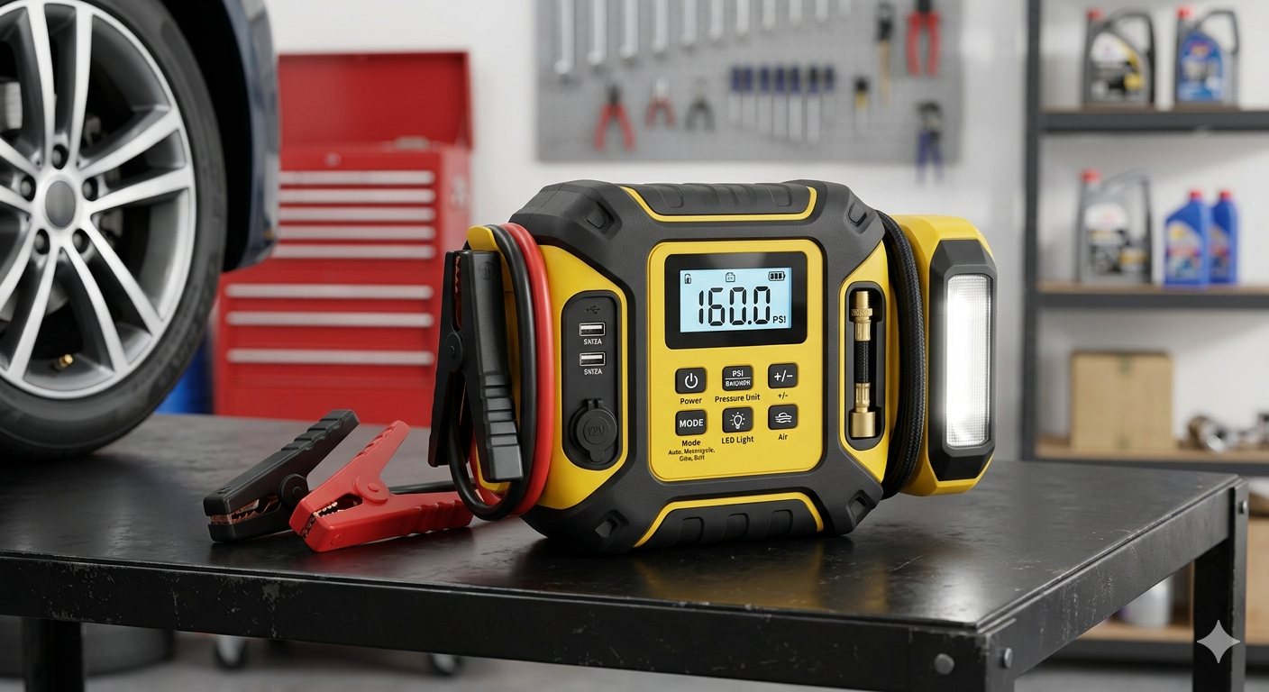 Car Jump Starter with Air Compressor 160PSI