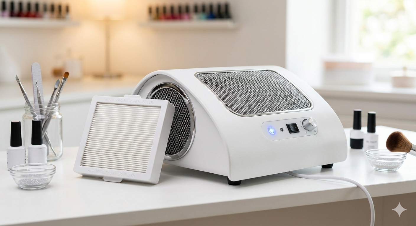 Nail dust extraction system: Professional nail dust vacuum with filter