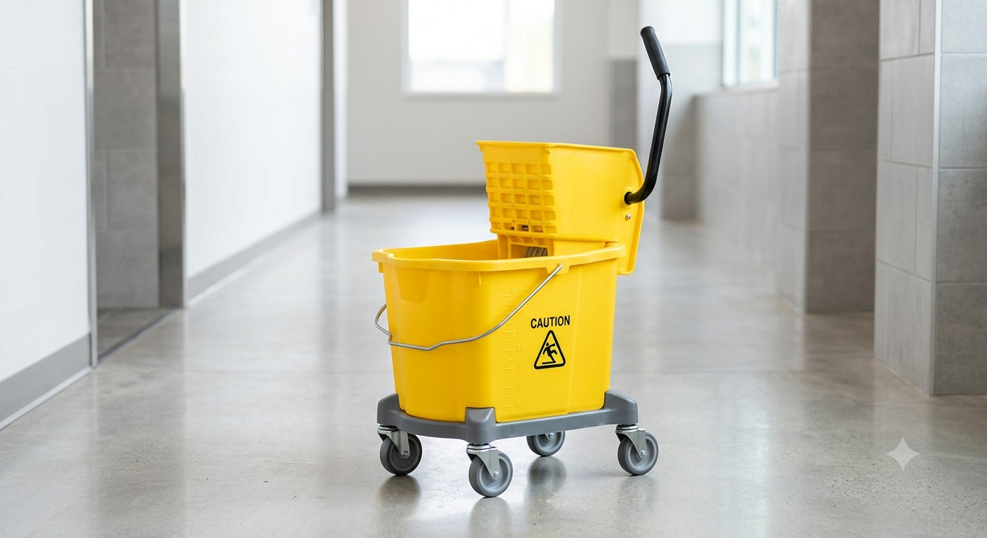 35 Qt Commercial Mop Bucket with Side-Press Wringer Combo on Wheels