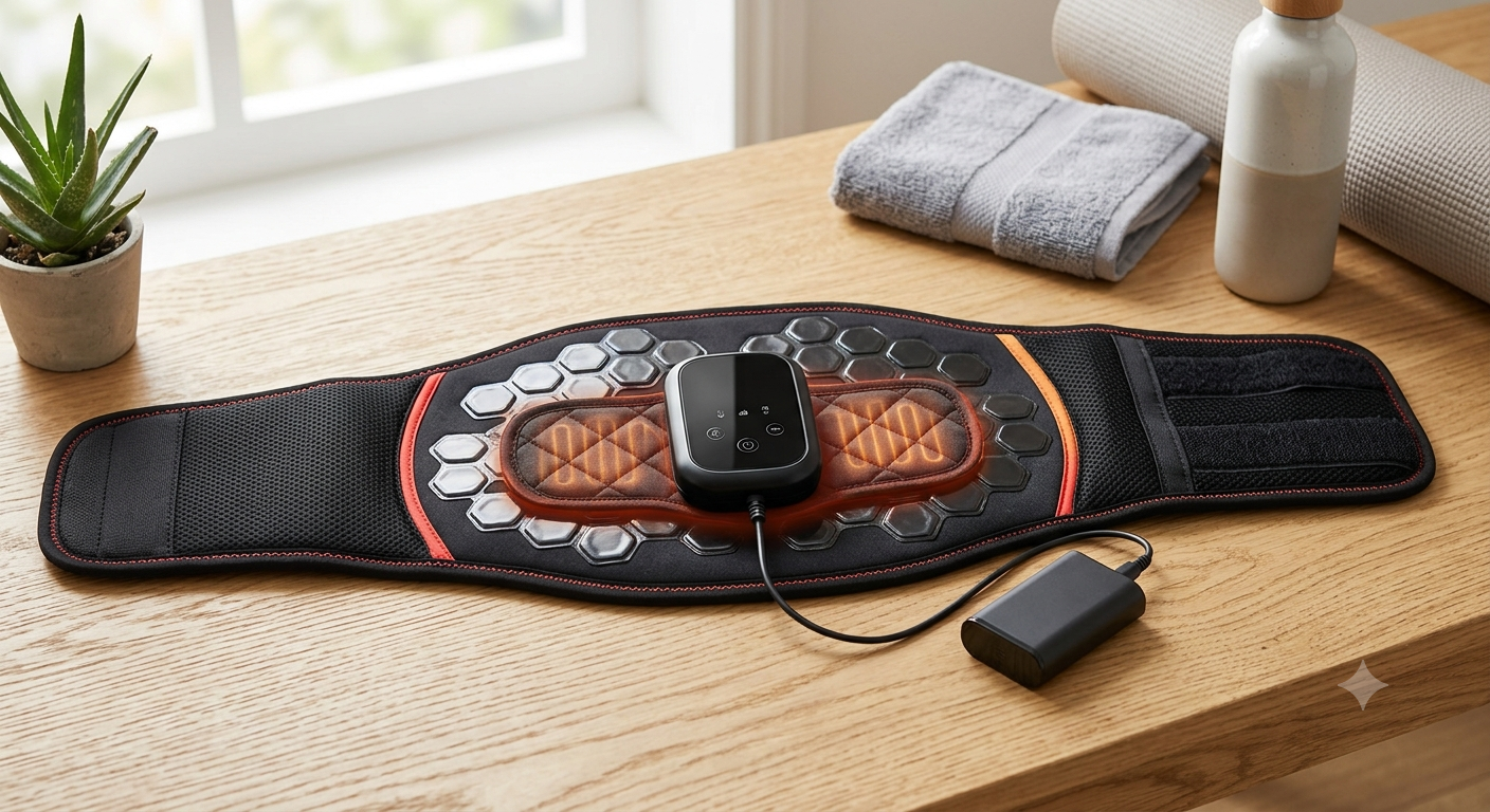 Ab Stimulator Belt with Heating Pad for Belly Fat Burning