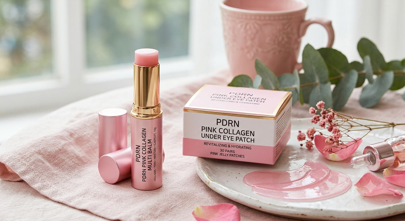 PDRN Pink Collagen Multi Balm Stick & Under Eye Patch Set