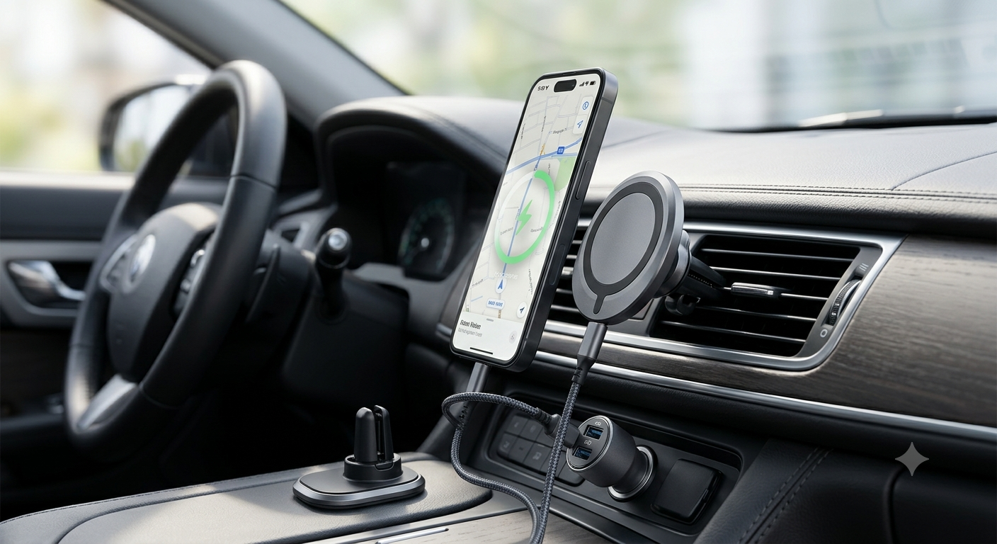 2-in-1 15W Magsafe Car Mount Charger