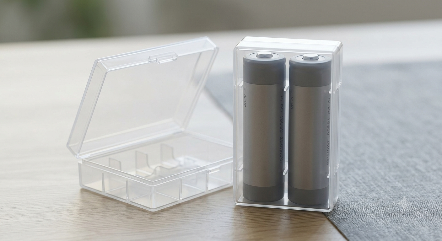 2 Pack Flat Top Battery case Set, Ni-MH TKW18650 Battery for Flashlights