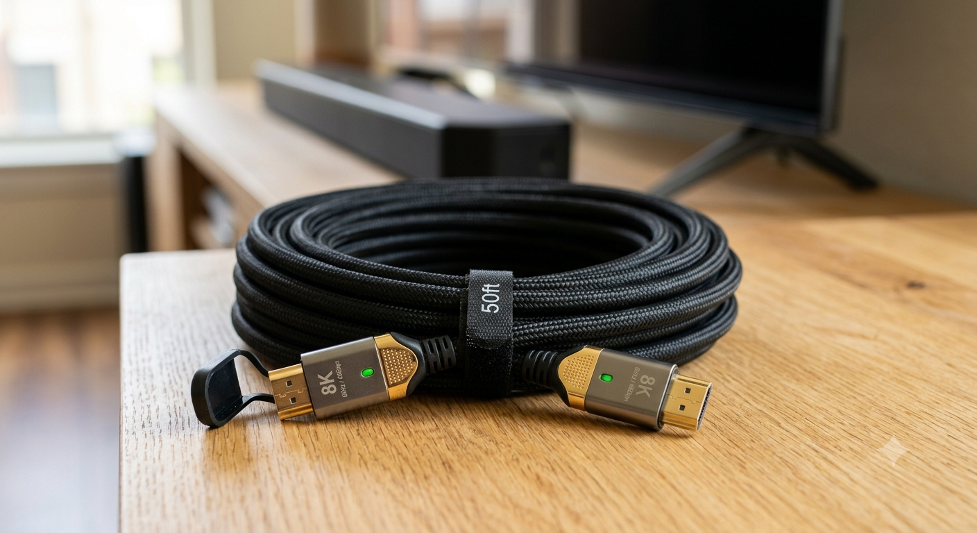 8K Fiber Optic HDMI Cable 50FT