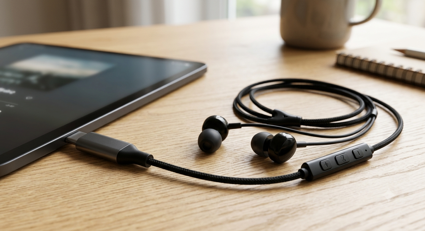 USB‑C Wired Earbuds In‑Ear Headphones with Mic & Volume Control