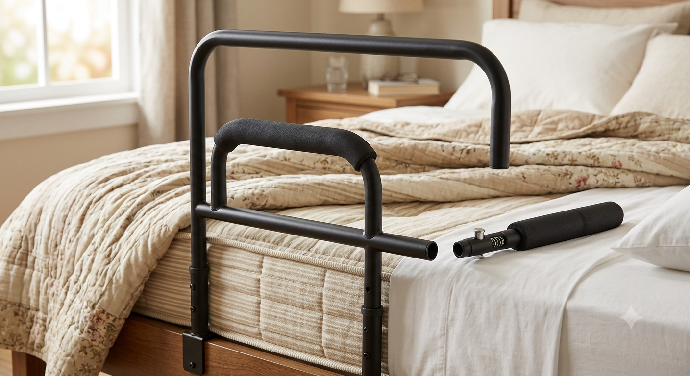 Elderly Bed Rail with Removable Armrests