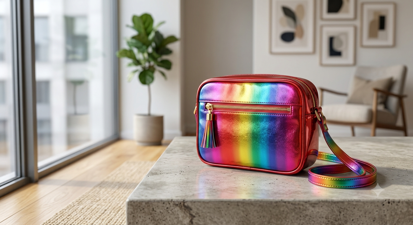 Rainbow High Shine Small Shoulder Bag