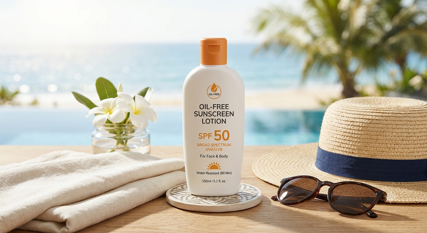 Sunscreen SPF 50, Oil-Free Sunscreen Lotion for Face and Body