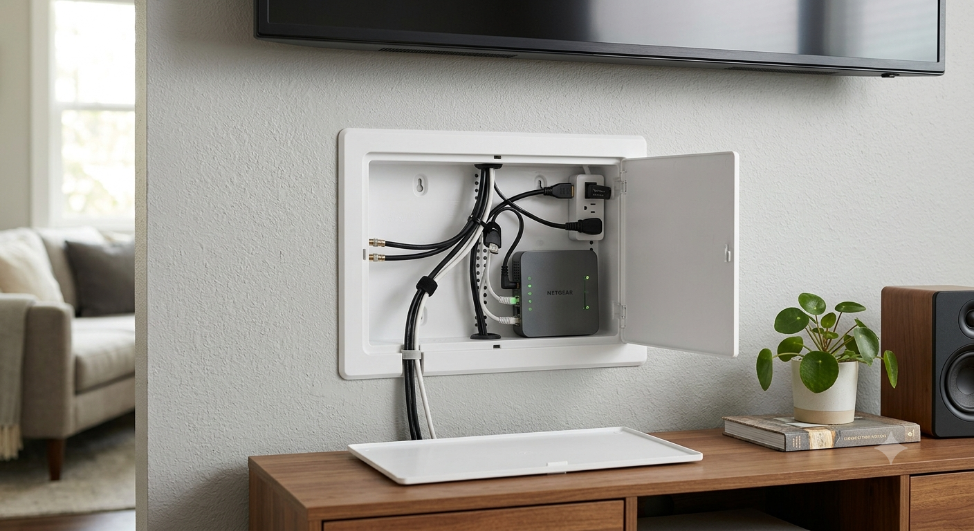 9" in-Wall Media Box for Cable Management