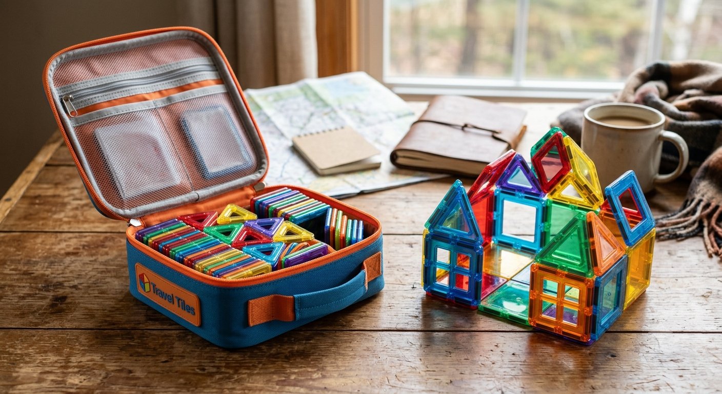 Mini Magnetic Tiles Travel Set with Case