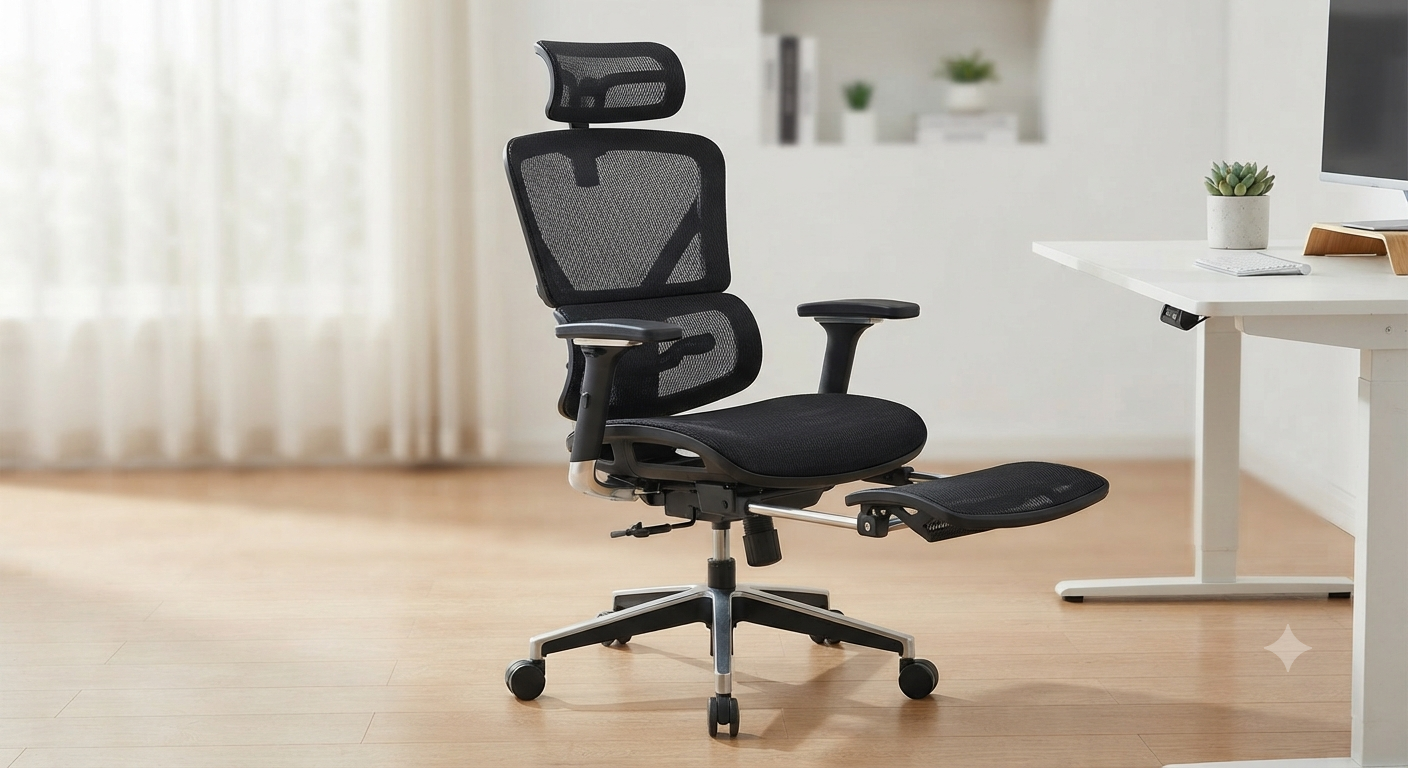 Ergonomic Mesh Office Chair with Footrest