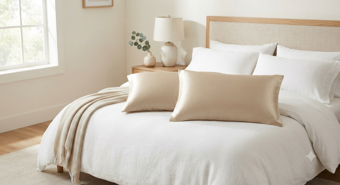 Silk Pillow Cases 2 Pack Queen Size