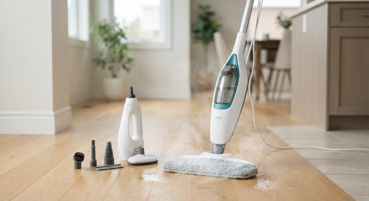 SH10 Steam Mop with Detachable Handheld Steamer