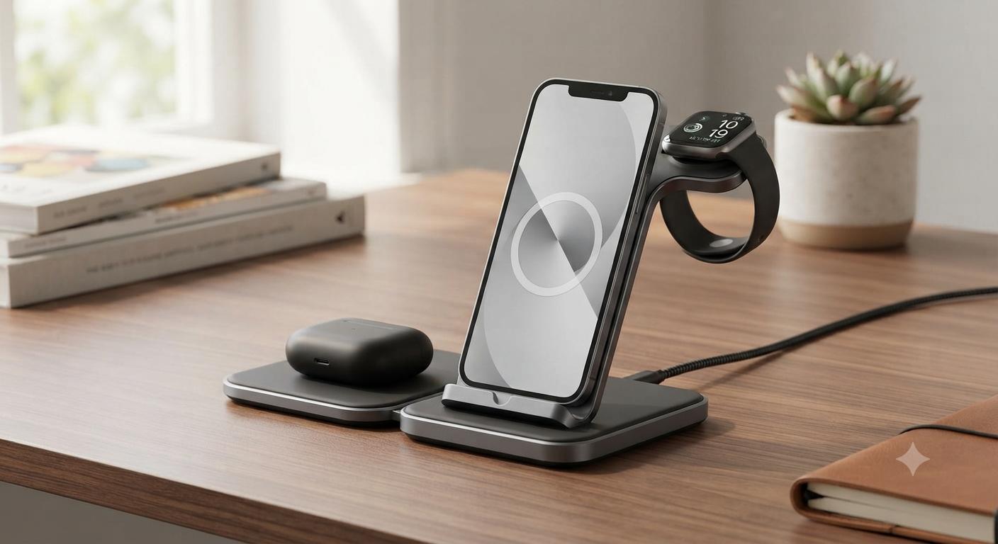 Foldable 3-in-1 Wireless Charging Station