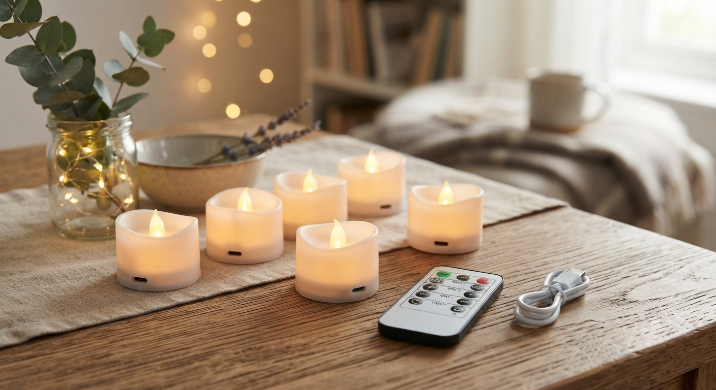Rechargeable Tea Lights with Remote Timer