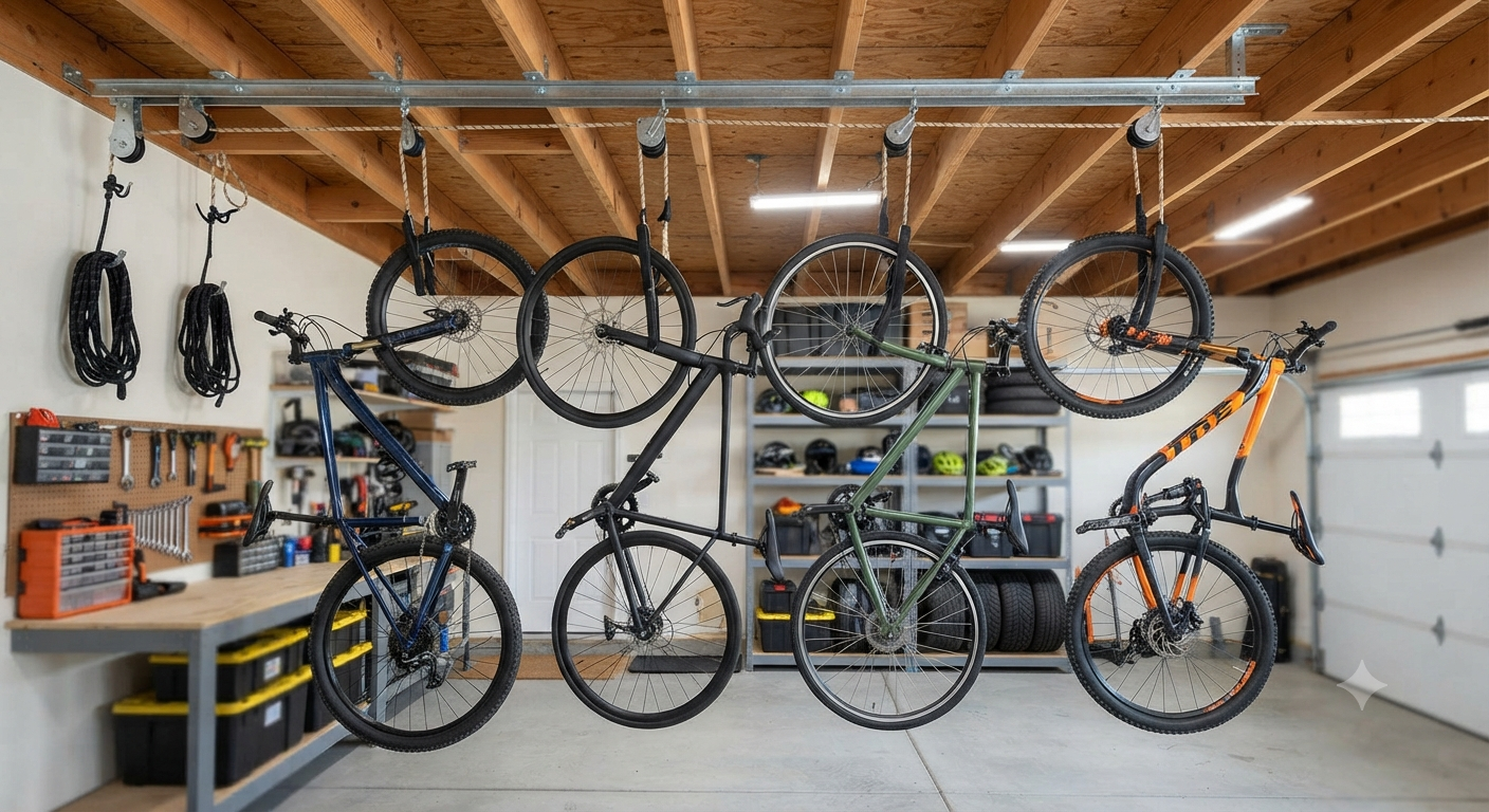Ceiling Mounted Bike Rack for Garage