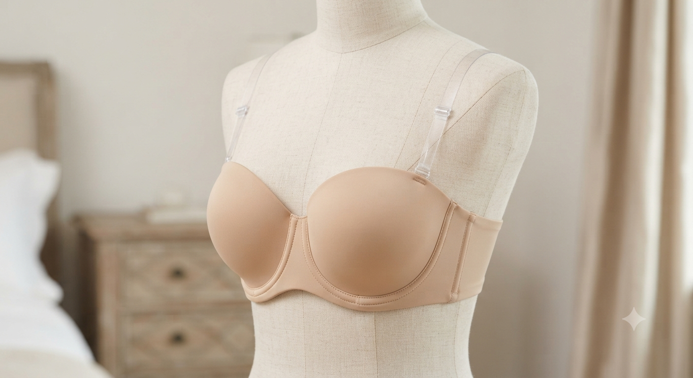 Strapless Bras for Women Large Breasts with Clear Straps