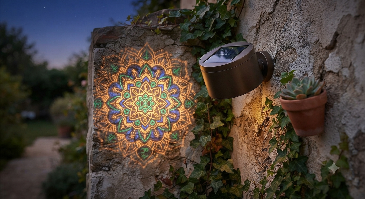 Solar Mandala Lights Outdoor Wall Projector