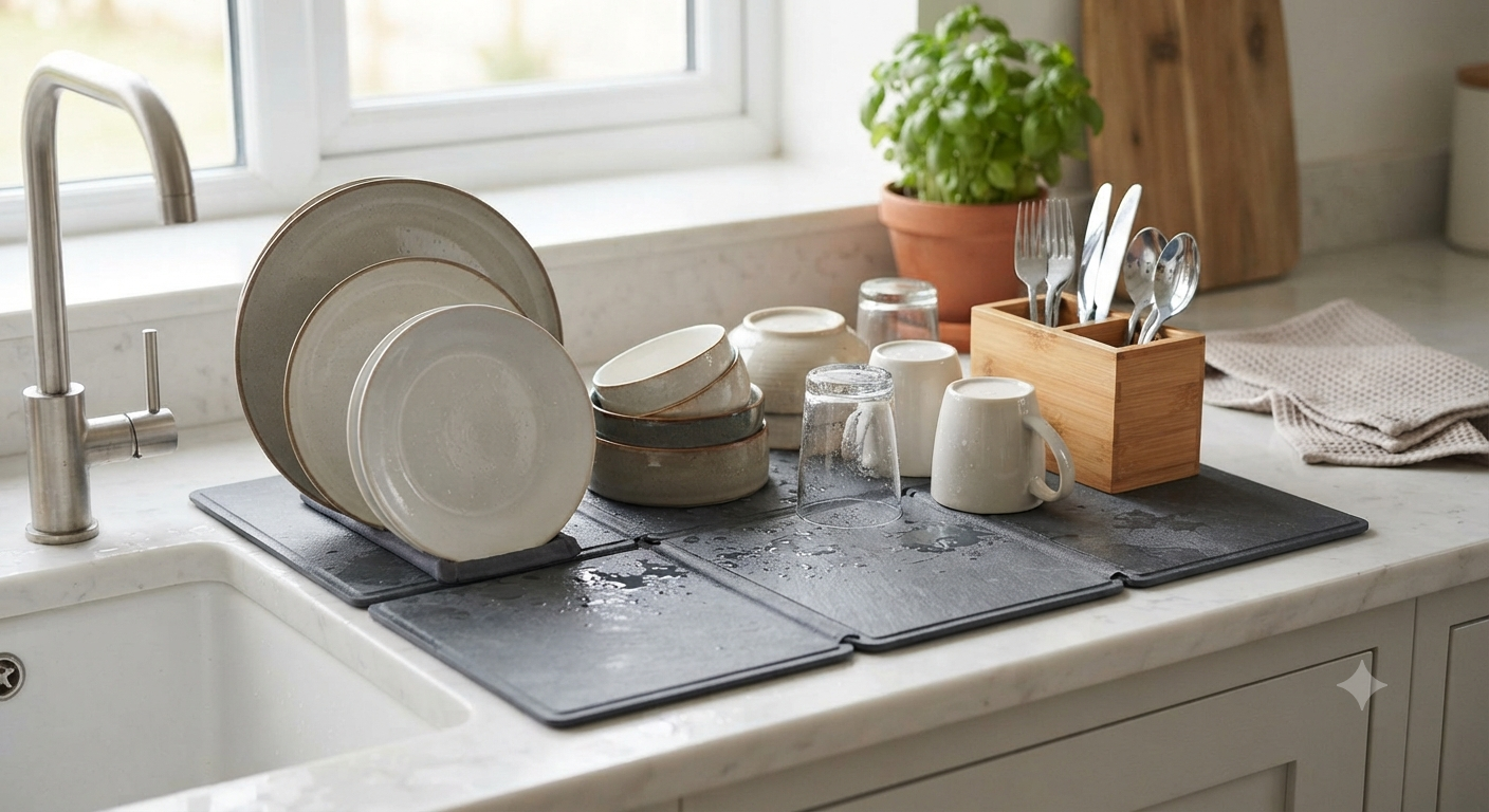 Foldable Large Stone Dish Drying Mat