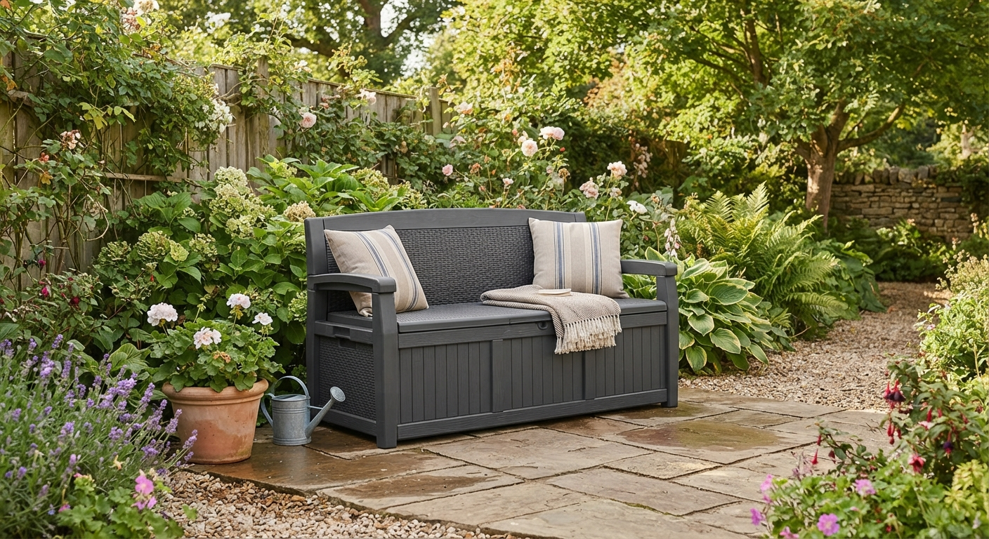 Waterproof Garden Bench with Storage