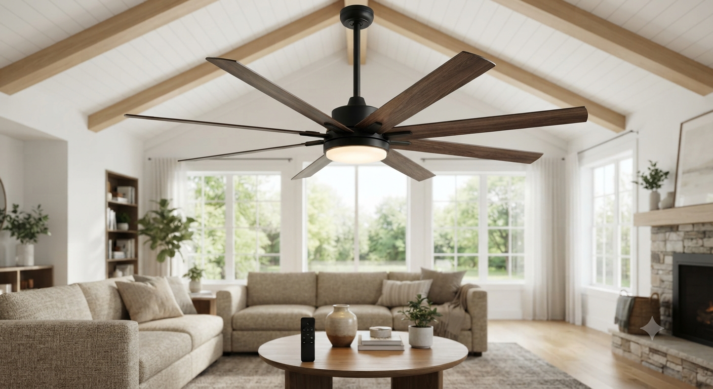 72 Inch Large Ceiling Fans with Lights and Remote