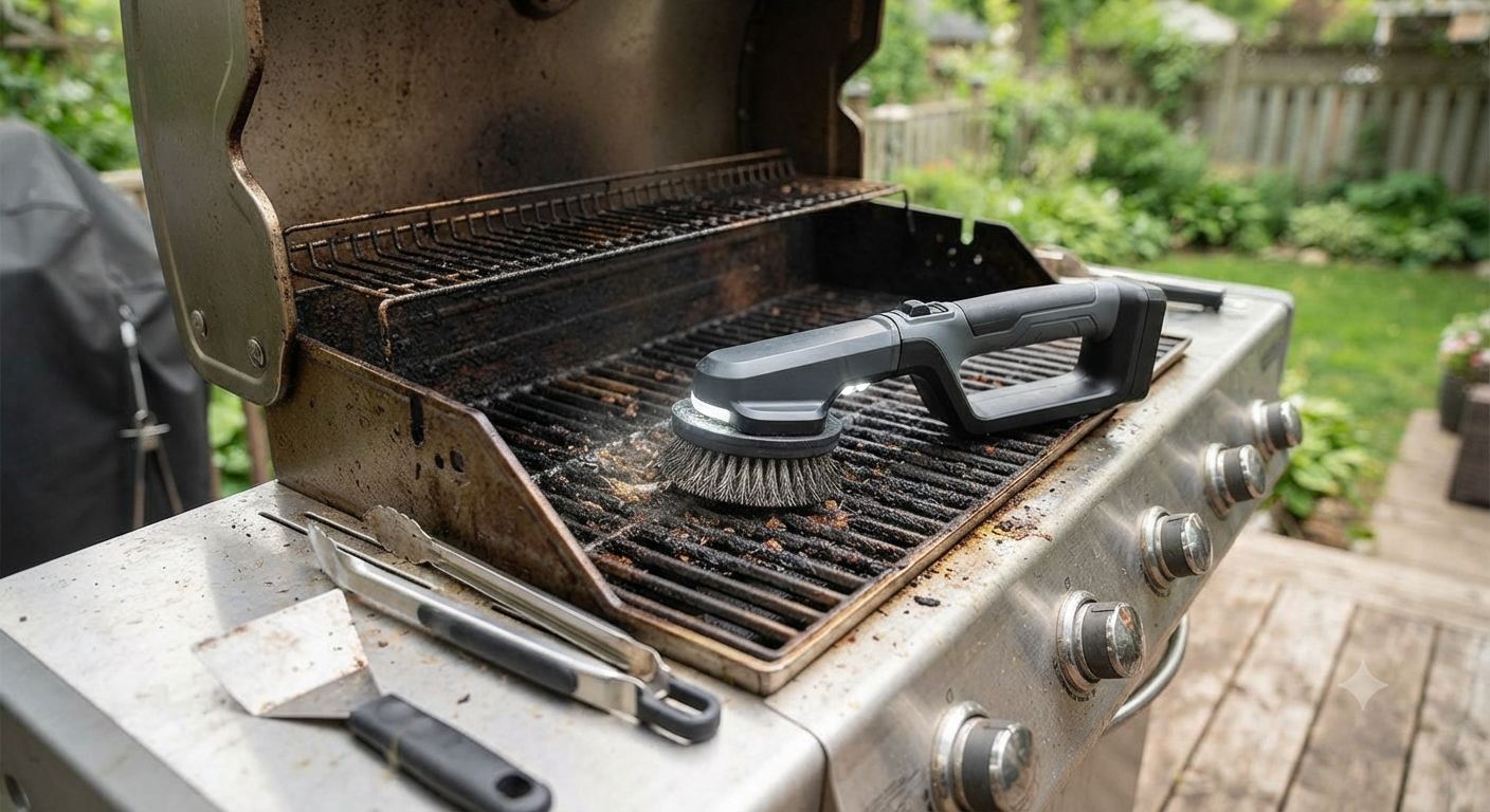 Electric Grill Brush for Outdoor Grill - Cordless Rechargeable 5000mAh