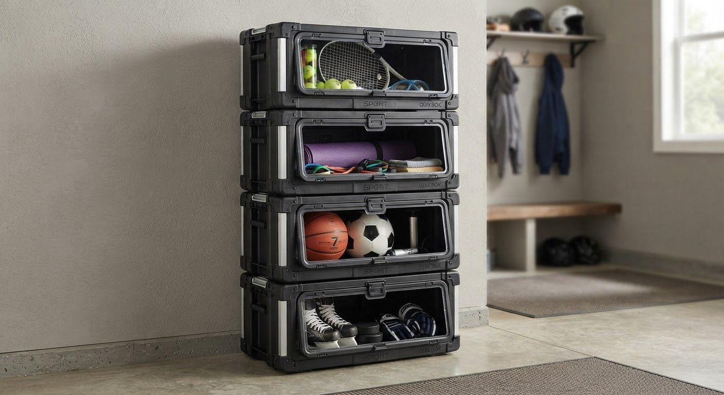 Quik Box Sport 4-Tier Stackable Storage Organizer