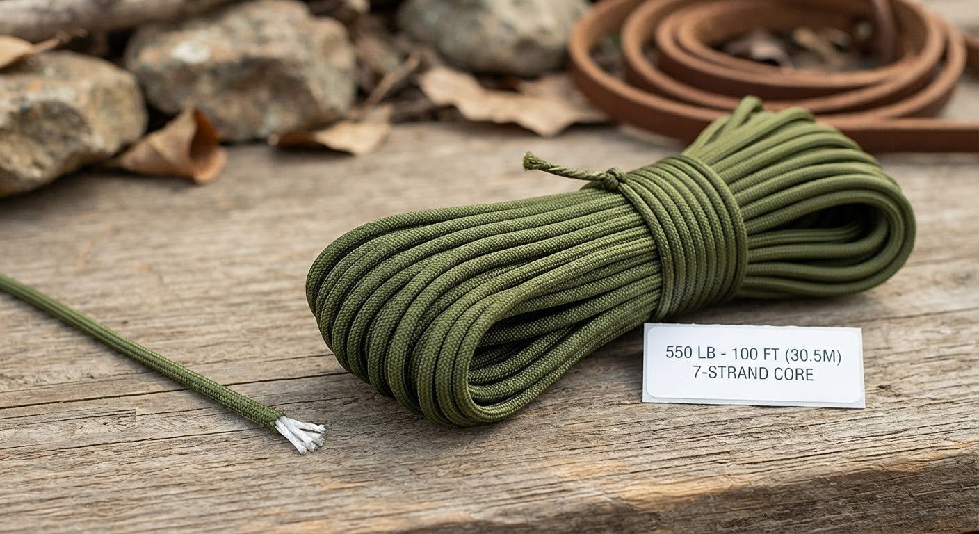 Rope 550 lb - 100ft 5/32" Parachute Cord 4MM 7-Strand para Cord