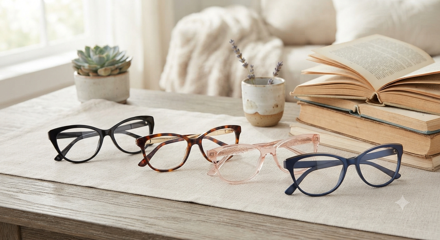 4-Pack Cat Eye Reading Glasses for Women