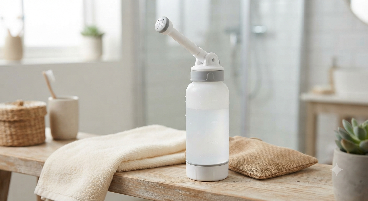 Travel Bidet 350ml – Adjustable Nozzle for Gentle On-the-Go Cleansing