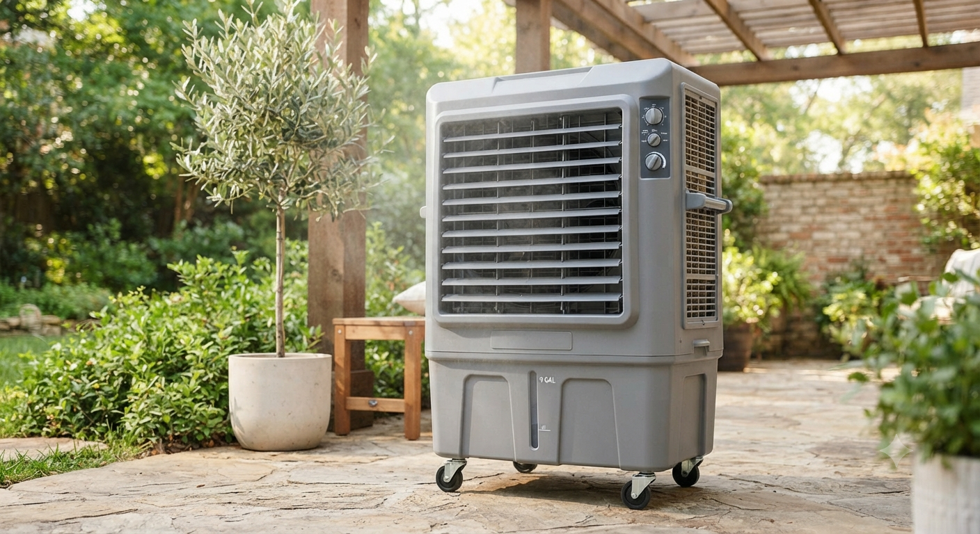 3200 CFM Swamp Cooler, 37" Evaporative Air Cooler with 9 Gal Water Tank