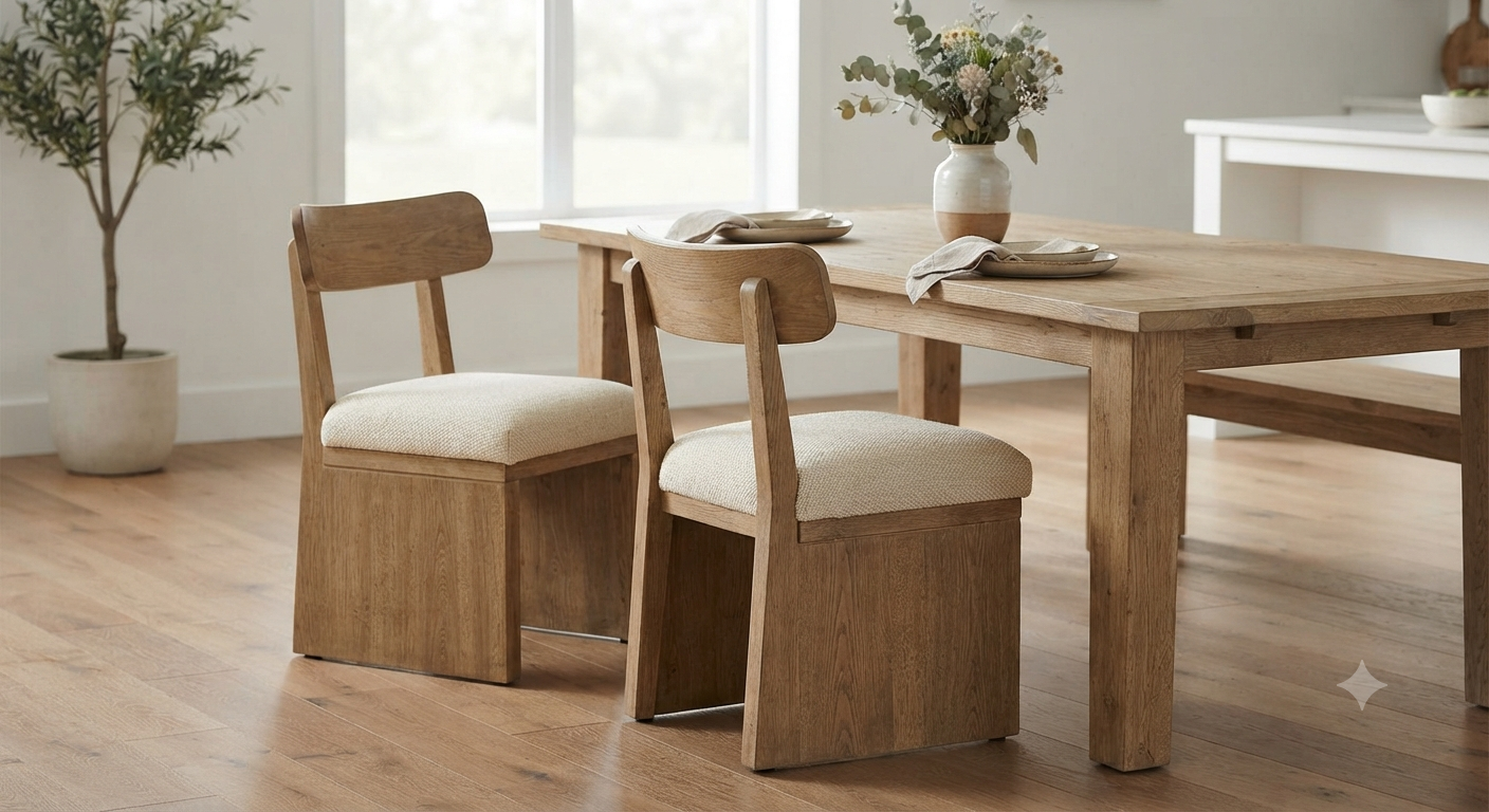 MALOL Thick Wood-base Dining Chairs Set of 2,