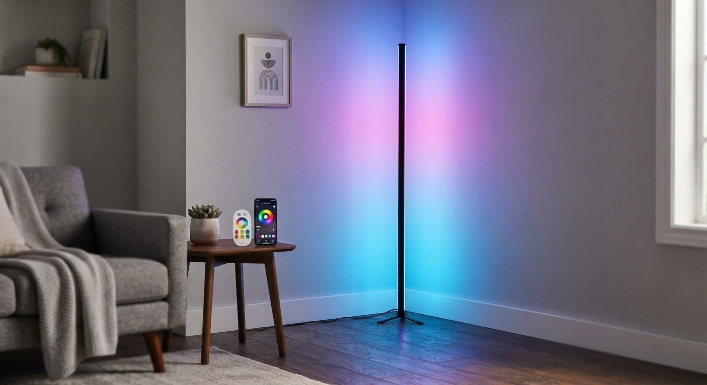 Corner Floor Lamp with Remote & App Control