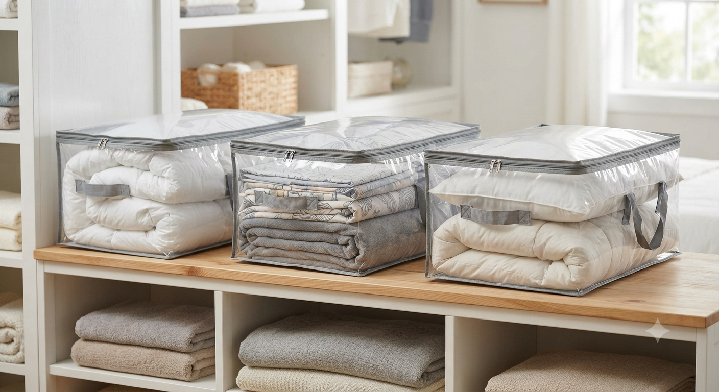 Vieshful 3 Pack Clear Comforter Storage Bag