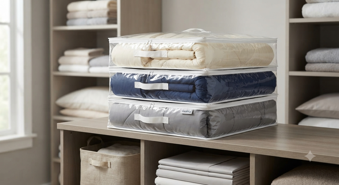 Vieshful 3 Pack Clear Comforter Storage Bag