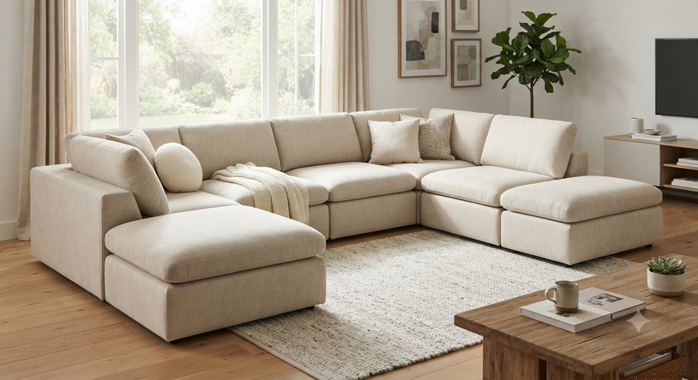 Modular Cloud Couch, Modern Sectional Sofa with Smarts Coil® Support