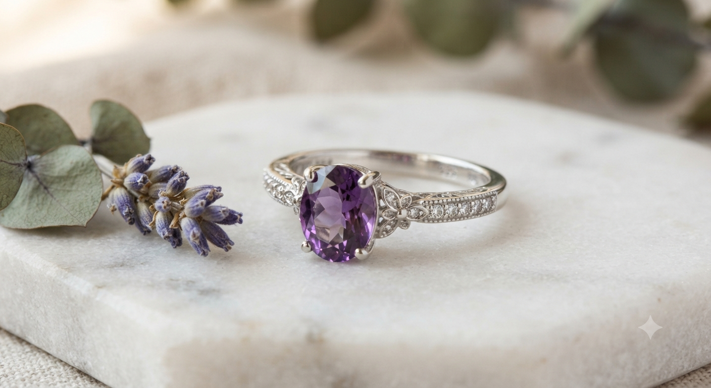 Silver Gemstone Ring for Women