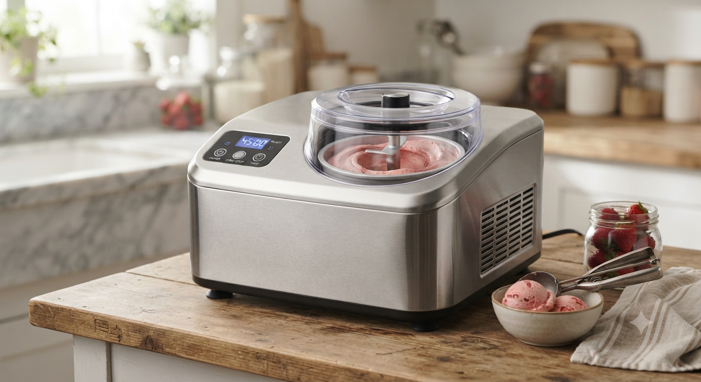 Ice Cream Maker with Built-In Compressor