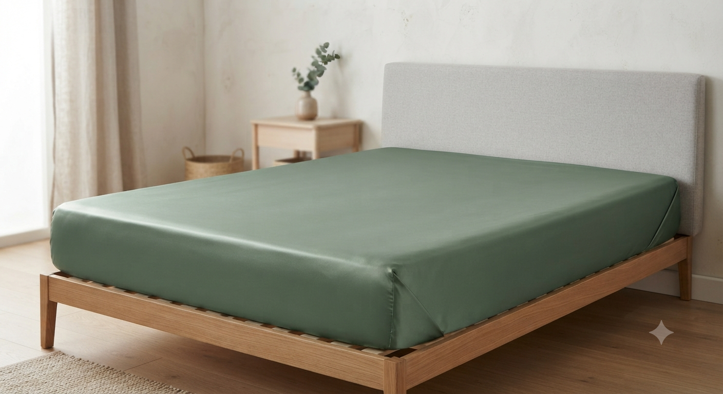 180 x 200 cm Bed Sheet Set 100% Viscose from Bamboo - Pillowcases & Flat Sheet Not Included