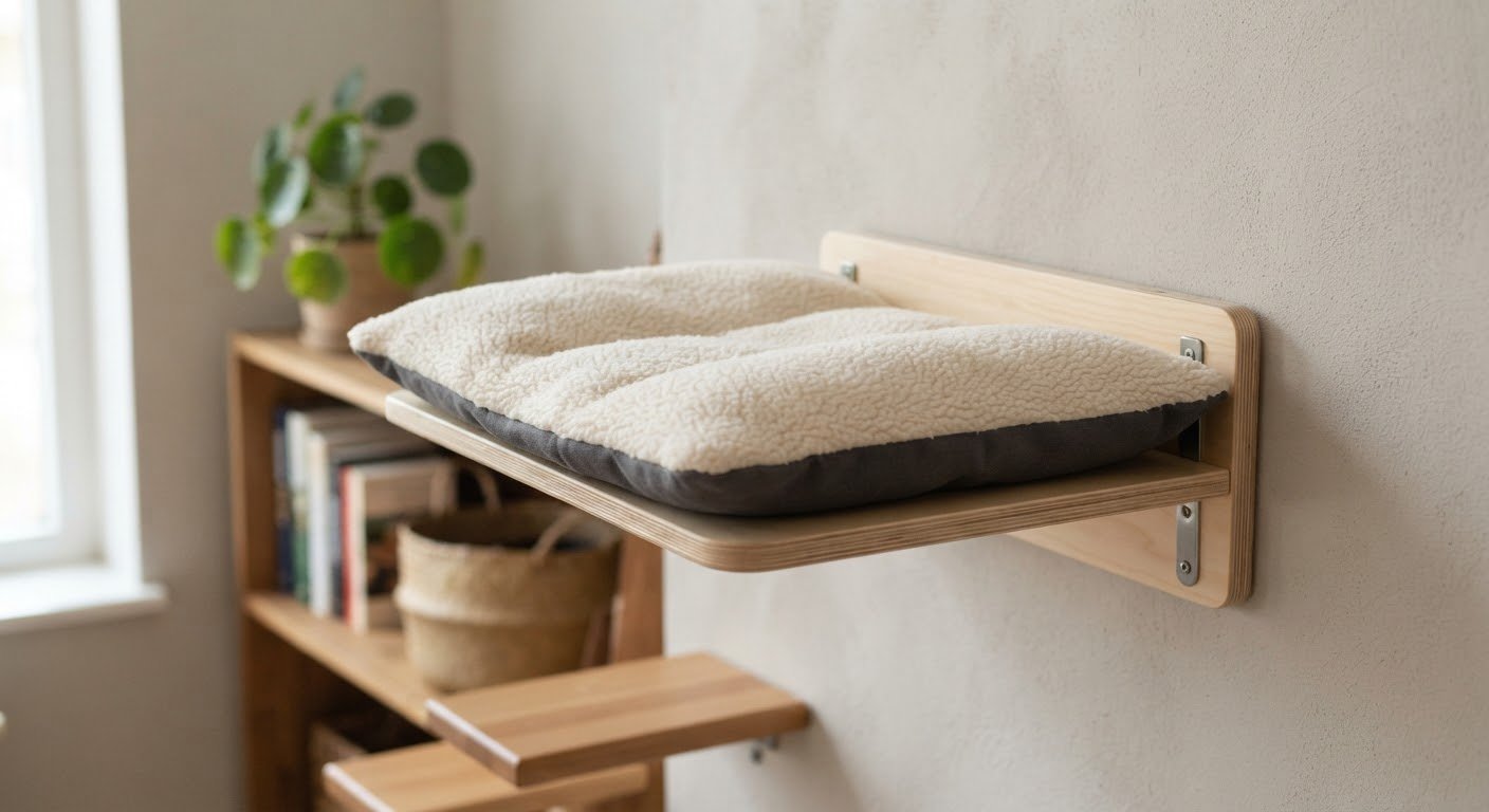 Dual-Sided Cat Wall Bed with Canvas & Plush Fabric for All Seasons