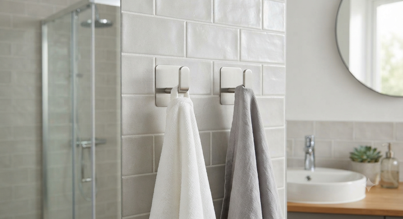 Hangers for Bathrooms Without Drilling (2 Pieces)