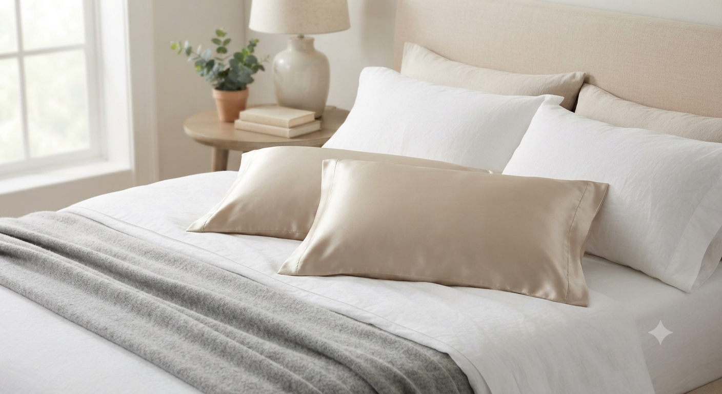 Silk Pillow Cases 2 Pack Queen Size