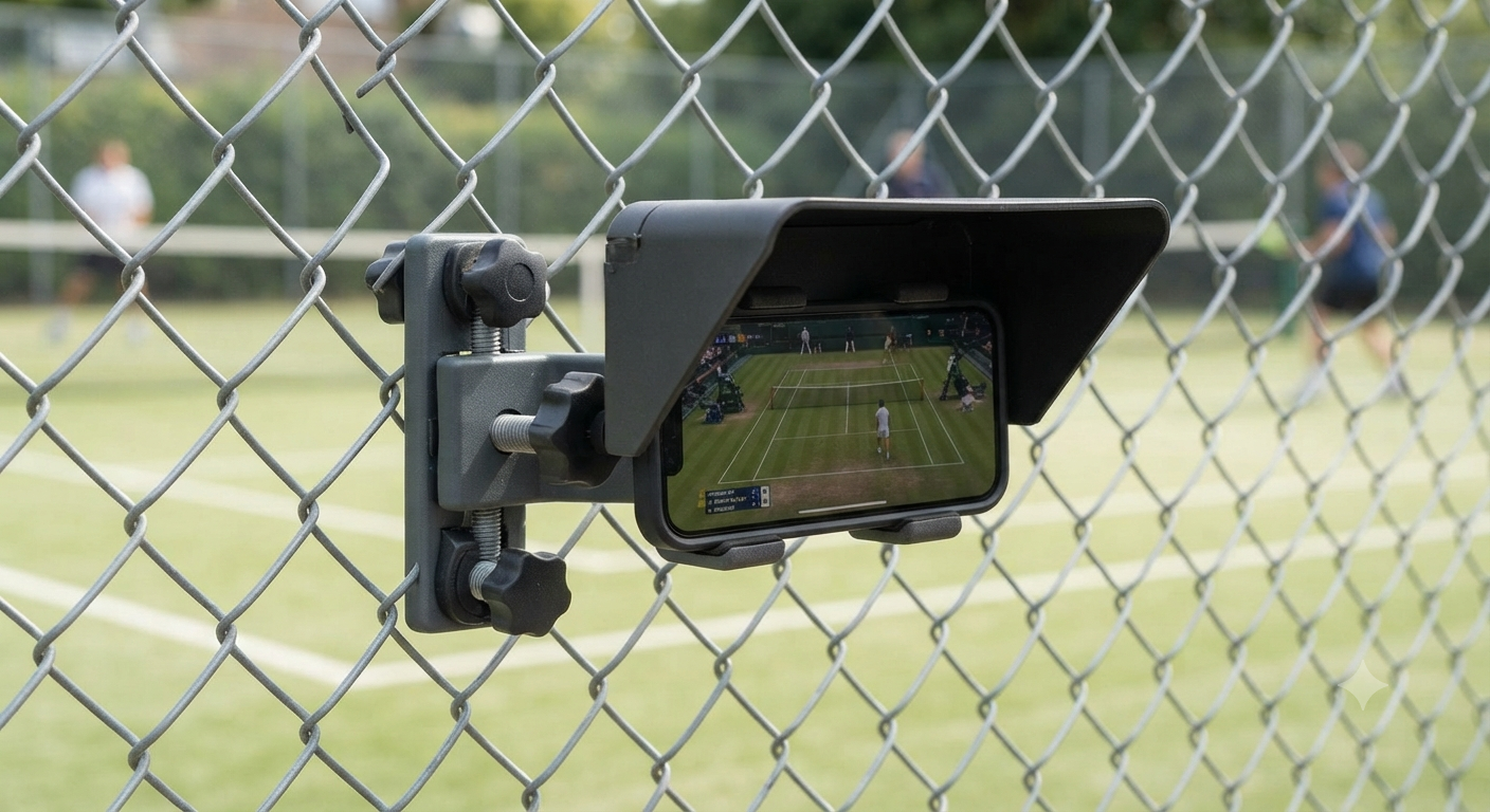 Cell Phone Fence Mount with Shade
