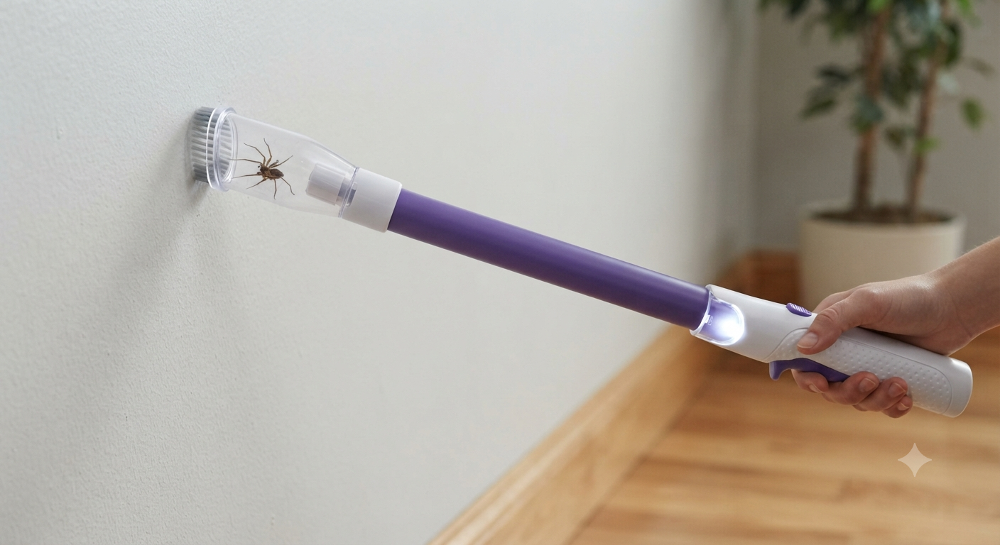 Spider Catcher Long Handle – Handheld Bug Insect Vacuum with LED