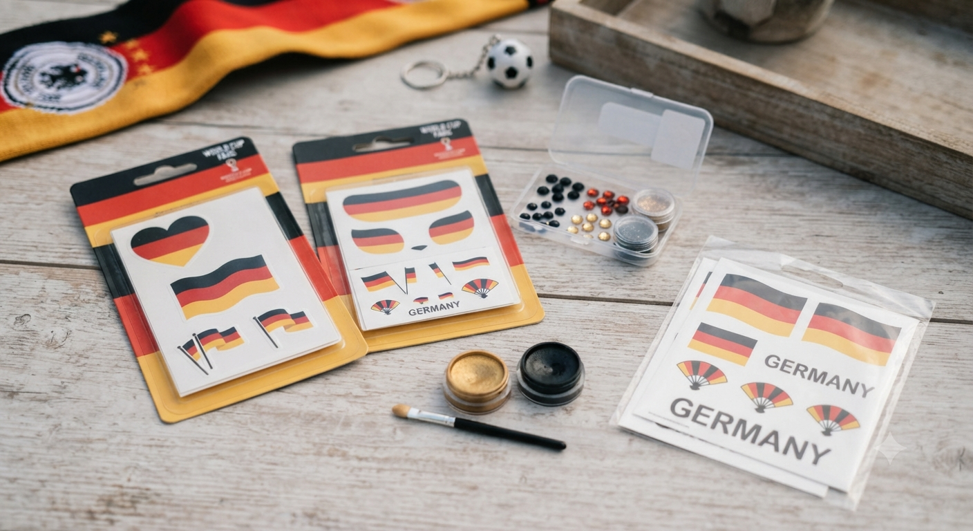 Germany Flag, World cup stickers for Face and Body Painting